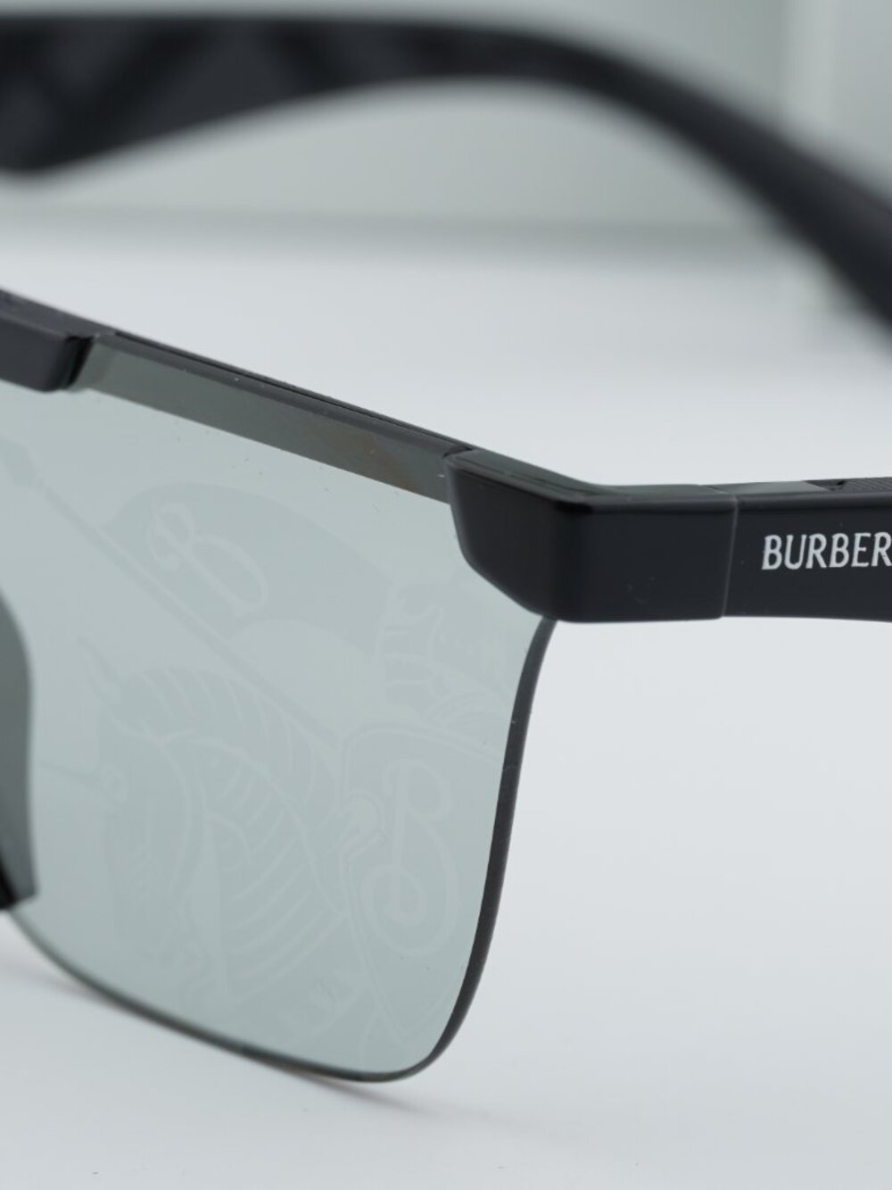 Burberry BE4480D 300169 Square Sunglasses - Black/Light Gray Tampo Silver - Picture 9 of 10